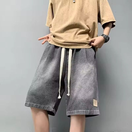 Summer Men's Distressed Straight-leg Baggy Jorts Y2K Vintage Streetwear Denim Bermuda Shorts 2025 New Hip Hop Fashion Short Jean