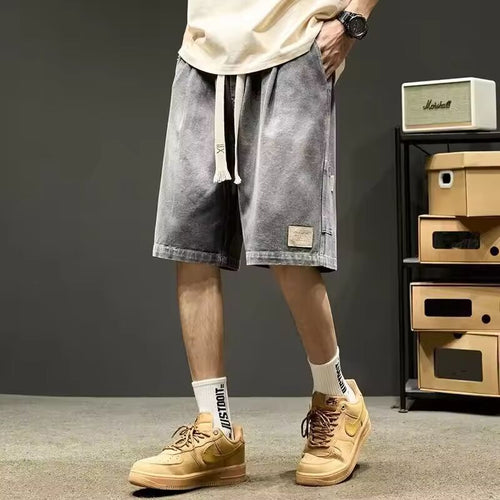 Summer Men's Distressed Straight-leg Baggy Jorts Y2K Vintage Streetwear Denim Bermuda Shorts 2025 New Hip Hop Fashion Short Jean